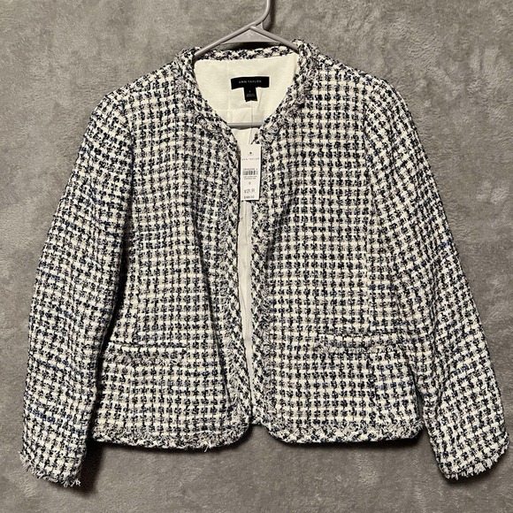 Ann‎ Taylor Fringe Multicolor Tweed Jacket Blazer  Size 0 NWT MSRP $169 Womens - Picture 1 of 10